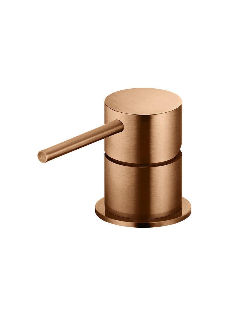 Meir Round deck mounted mixer in lustre bronze