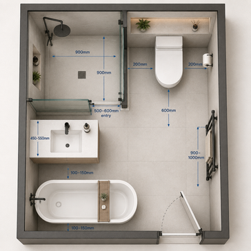 Measuring a bathroom before choosing tiles