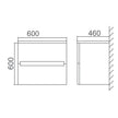 Zenmo Bella Wall Hung Vanity 600mm line drawing