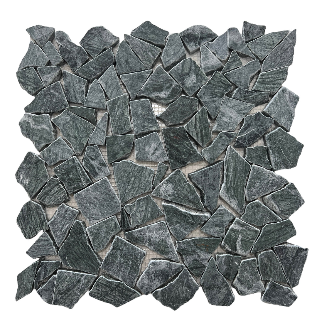 CRAZY VERDE TUMBLED SHEET SIZE 300X300X10MM - CRAZY VERDE TUMBLED -04