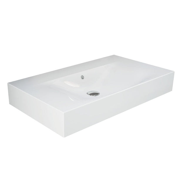 Fienza RAK Des 81 Wall Basin, Alpine White wall hung vanity