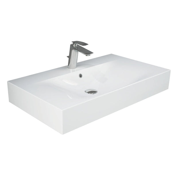 Fienza RAK Des 81 Wall Basin, Alpine White wall hung vanity