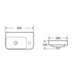 Zenmo Milan Wall Hung Basin Right Hand Tap Hole