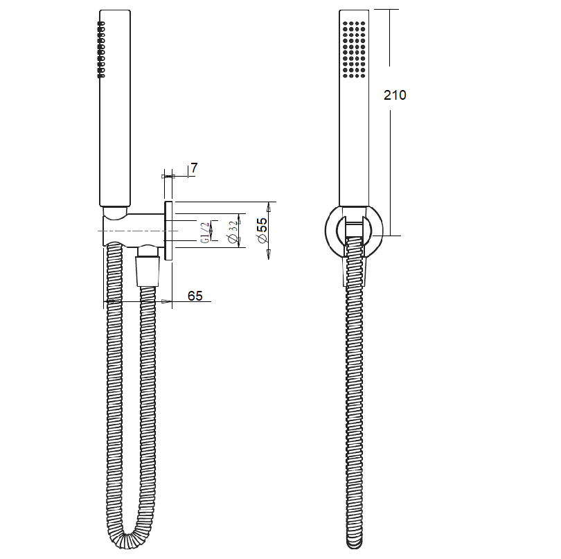 Zenmo Rainjet Hand Shower on Bracket with Metal Hose