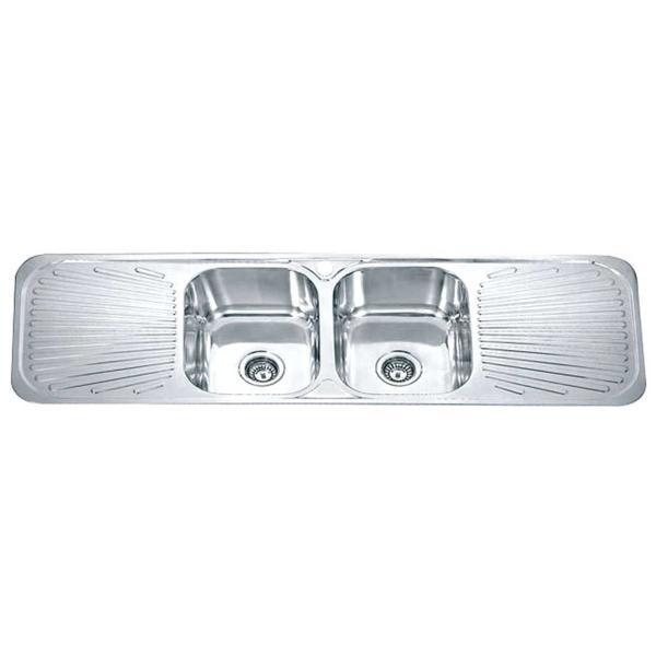 Zenmo Dante Double Bowl Sink and Drainer in Stainless Steel