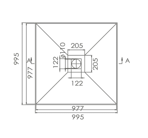 Zenmo SMC Tile Tray with Grate 995 x 995mm