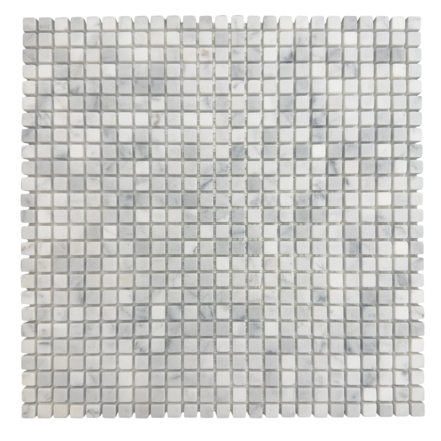 CARRARA TUMBLED 10 CHIP SIZE 10X10X7MM SHEET SIZE 305X305X7MM - MINI SQUARE CARRARA TUMBLED 10