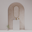 Pietra Bianca Cube Freestanding Pedestal Basin