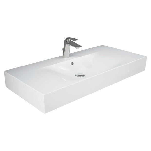 Fienza RAK Des 101 Wall Basin, Alpine White wall hung vanity