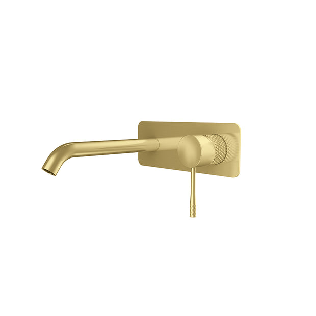 Zenmo Tiara Wall Basin and Bath Set in Brushed Brass