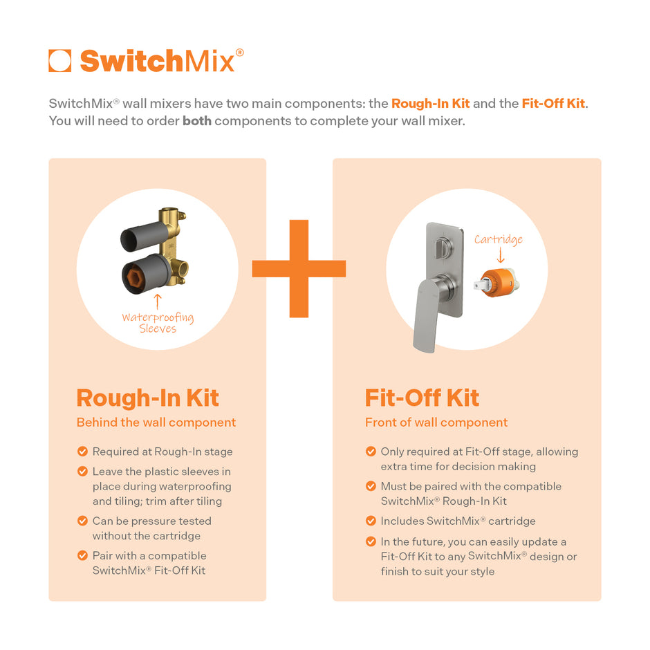 SwitchMix Shower / Bath Diverter Mixer Rough-In Kit - Lead Free