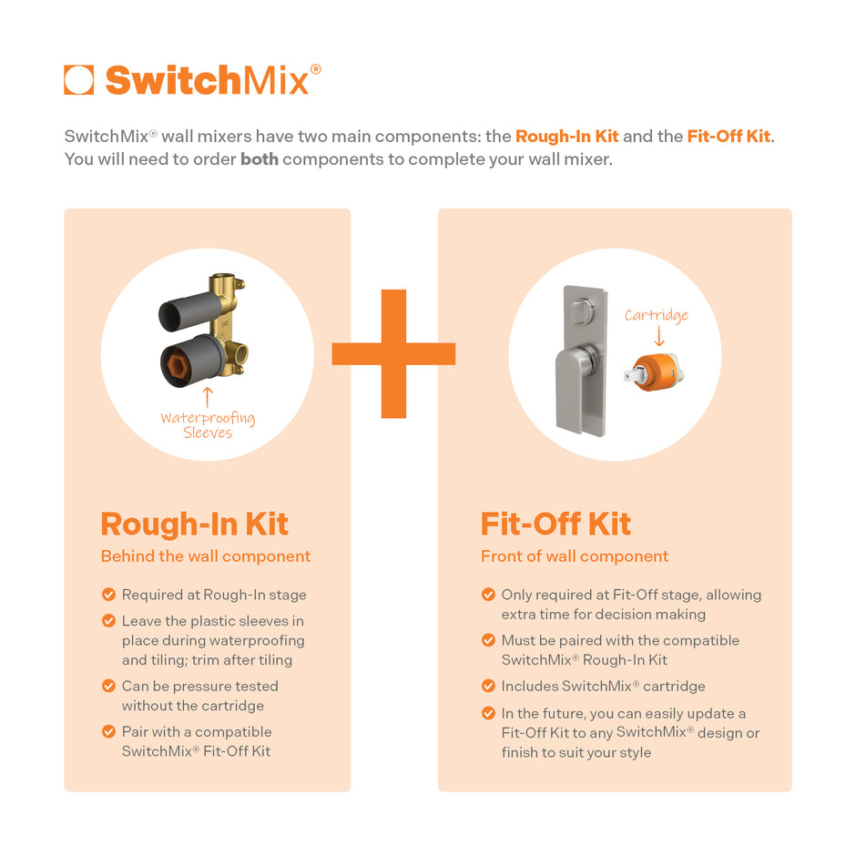 Teel SwitchMix Shower / Bath Diverter Mixer (Fit-Off Kit Only)