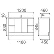 Zenmo Nutro Lux Floor Standing Vanity 1200mm line drawing