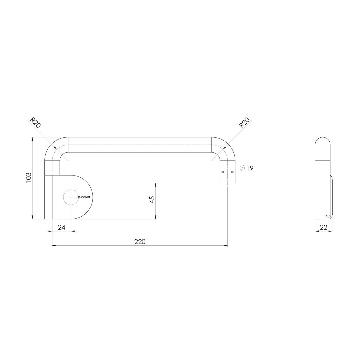Designer Swivel Bath Outlet 230mm Round