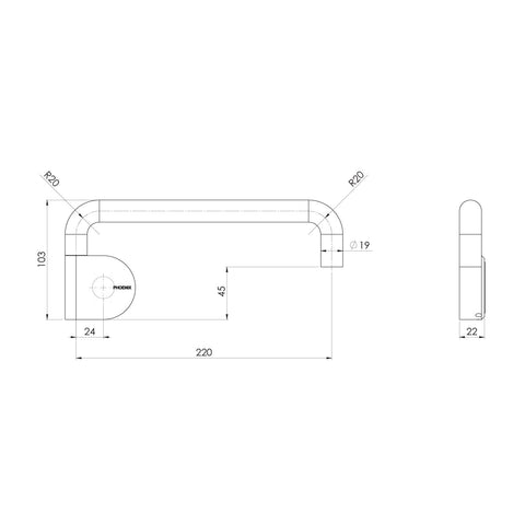 Phoenix Designer Swivel Bath Outlet 230mm Round in Brushed Bronze bath spout