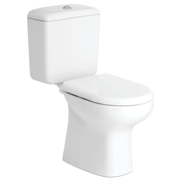 RAK Liwa White Close-Coupled Toilet Suite, Alpine White with S-Trap 140
