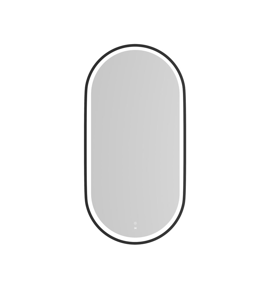 Otti LED Noosa 900(H)x450(W) Black Metal Frame Tuffi Mirror
