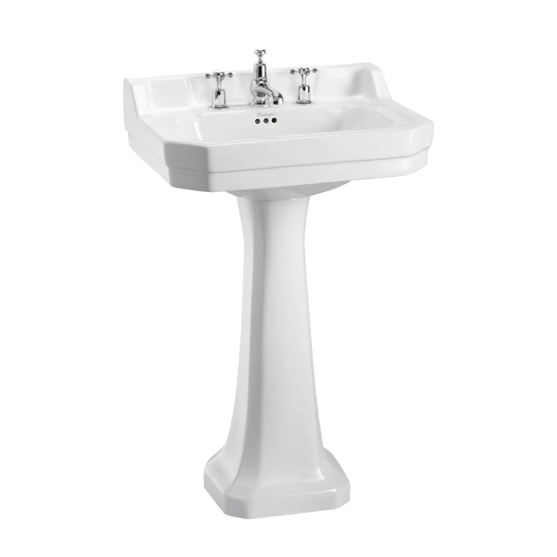 Burlington Edwardian 56cm Basin and Pedestal 3TH