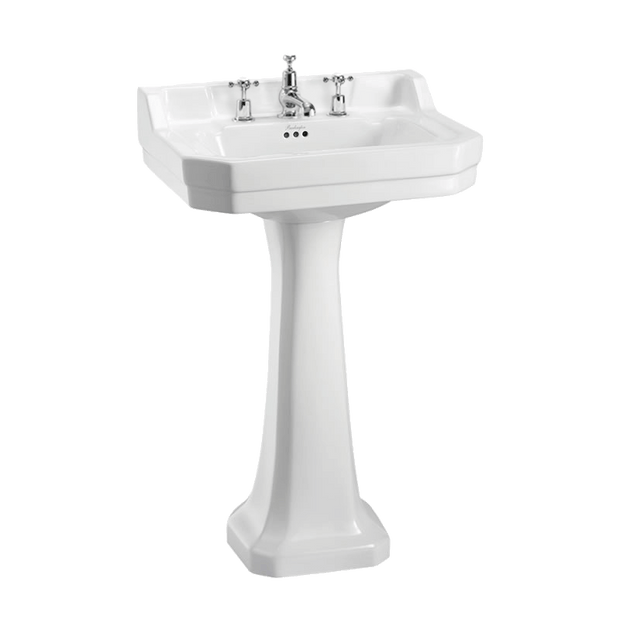 Burlington Edwardian 56cm Basin and Pedestal 3TH