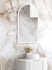 LED Archie 900(H)x600(W) White Metal Frame Tuffi Mirror