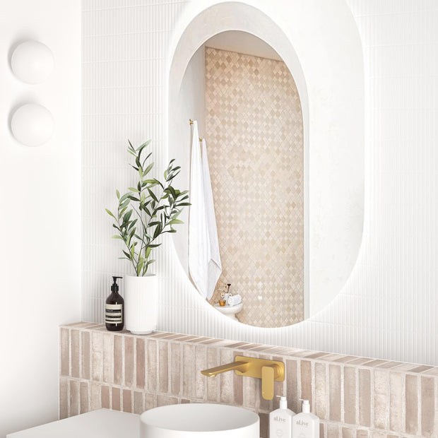 LED Noosa 900(H)x600(W) Frameless Tuffi Mirror - Install Horizontal or Vertical