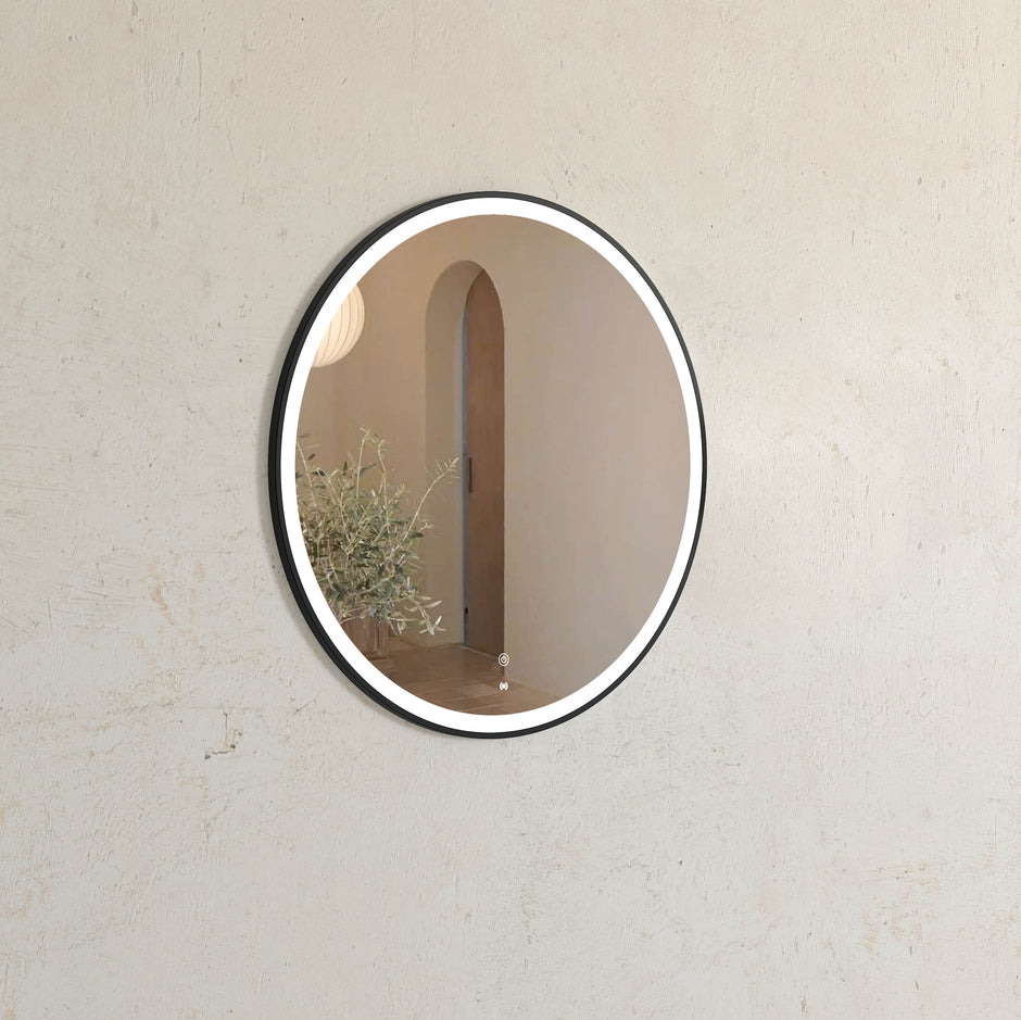 LED Bondi 800mm Black Metal Frame Tuffi Mirror