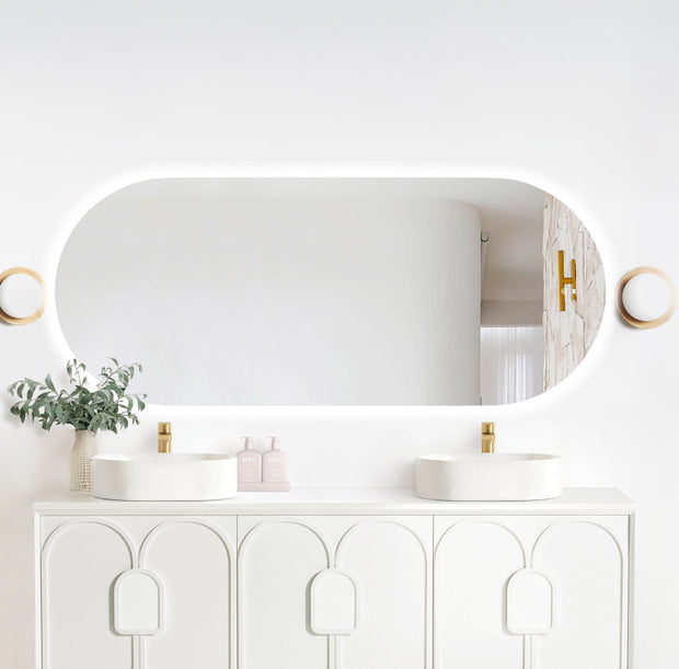 LED Noosa 1800(W)x750(H) Frameless Tuffi Mirror - Install Horizontal or Vertical