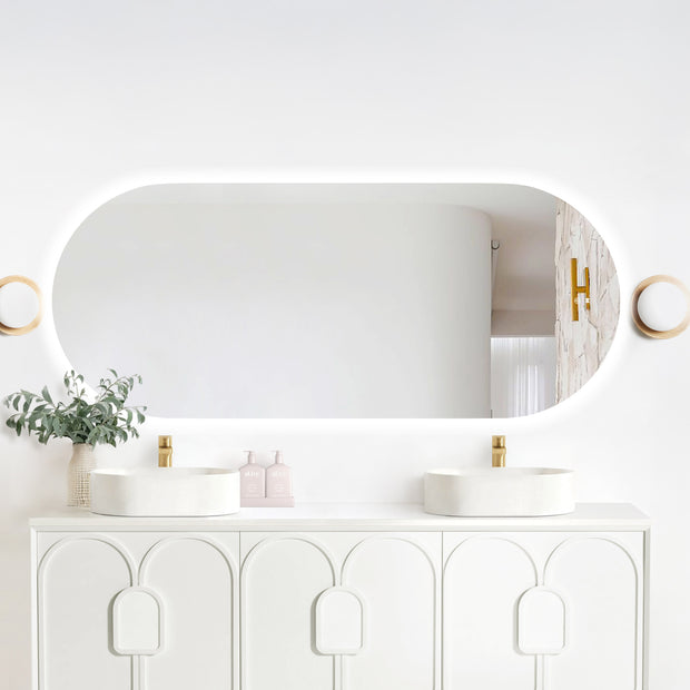 LED Noosa 1800(W)x750(H) Frameless Tuffi Mirror - Install Horizontal or Vertical