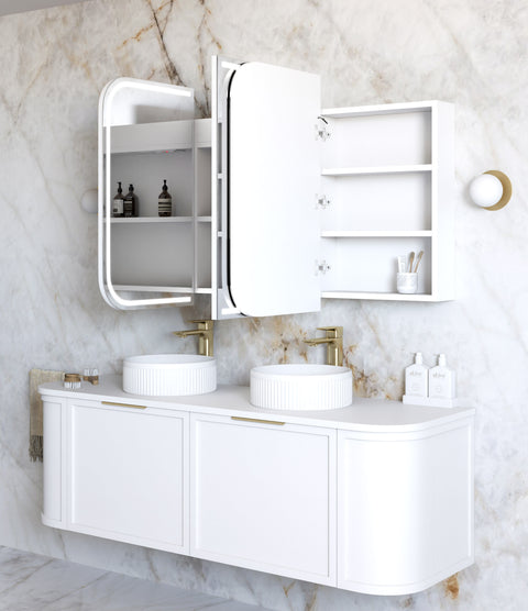 Otti LED Newport 1500(W)x750(H) White Shaving Cabinet, Premium Edition