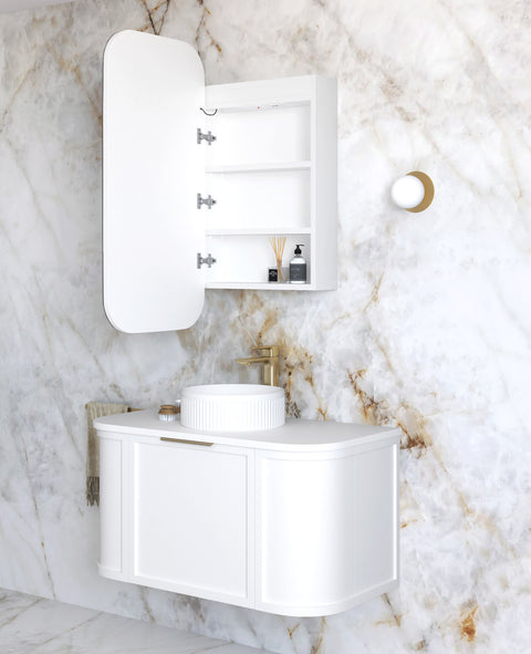 Otti LED Newport 900(H)x450(W) White Shaving Cabinet, Premium Edition