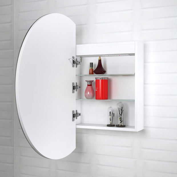 LED London 800mm White Shaving Cabinet - Premium Edition