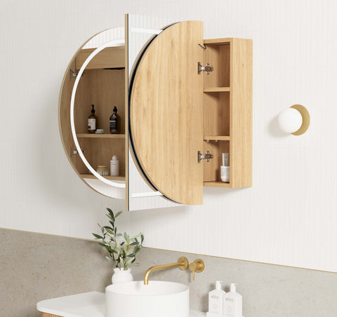 Otti LED Bondi 1200(W)x750(H) Natural Oak Shaving Cabinet, Premium Edition