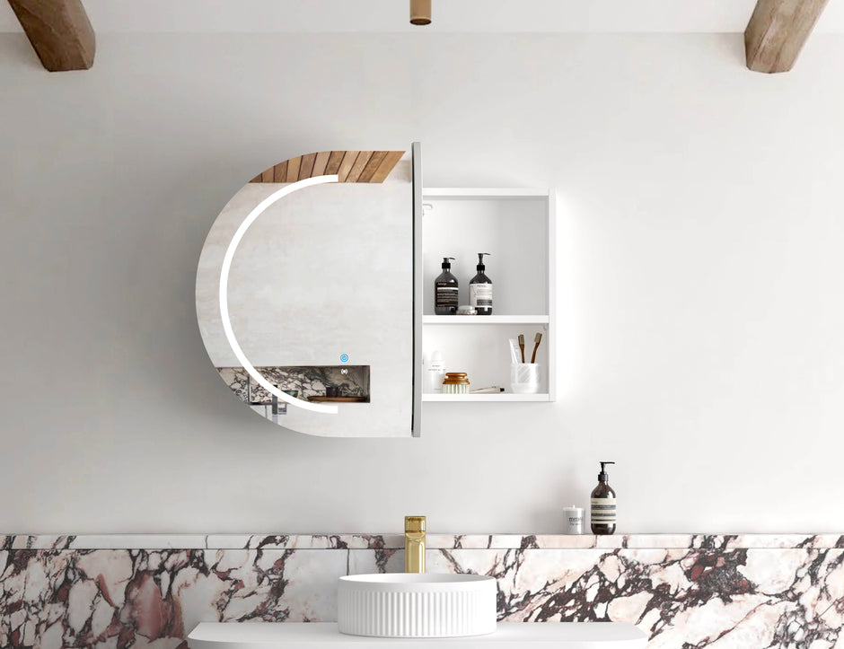 LED Bondi 900(W)x600(H) White Shaving Cabinet - Premium Edition