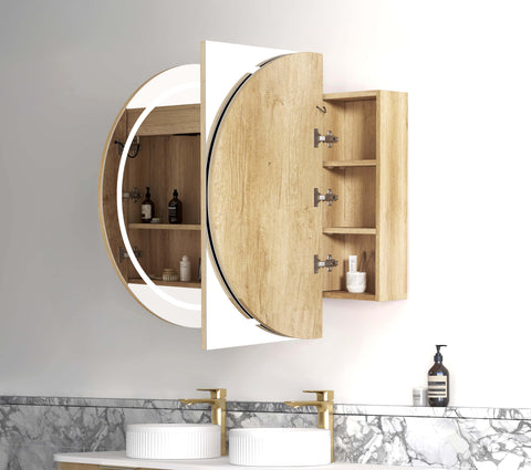 Otti LED Bondi 1500(W)x900(H) Natural Oak Shaving Cabinet, Premium Edition