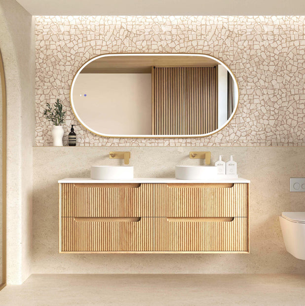 Byron Fluted 1500mm Woodland Oak Wall Hung Vanity