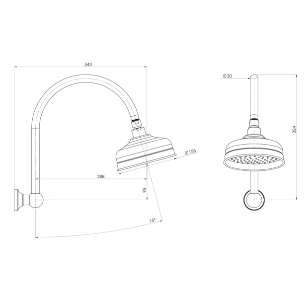 Cromford High-Rise Shower Arm and Rose
