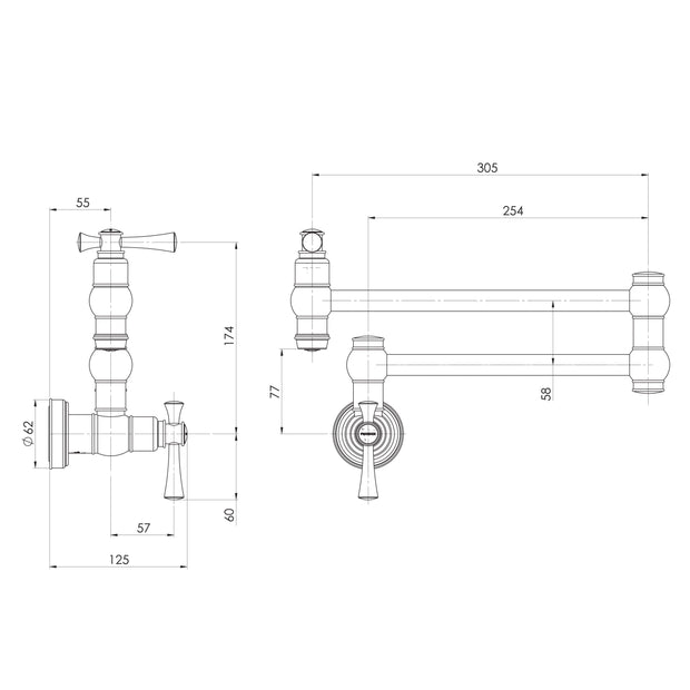Cromford Wall Basin / Bath Outlet 180mm