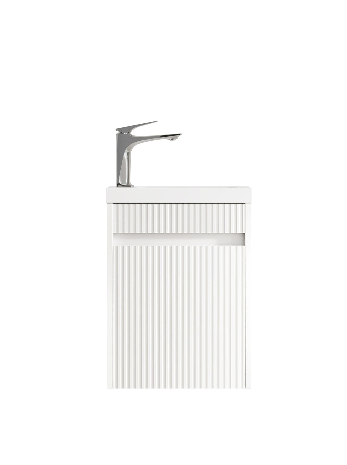 Otti Mini Ensuite Vanity 400mm Matte White Fluted Vanity (with Basin)