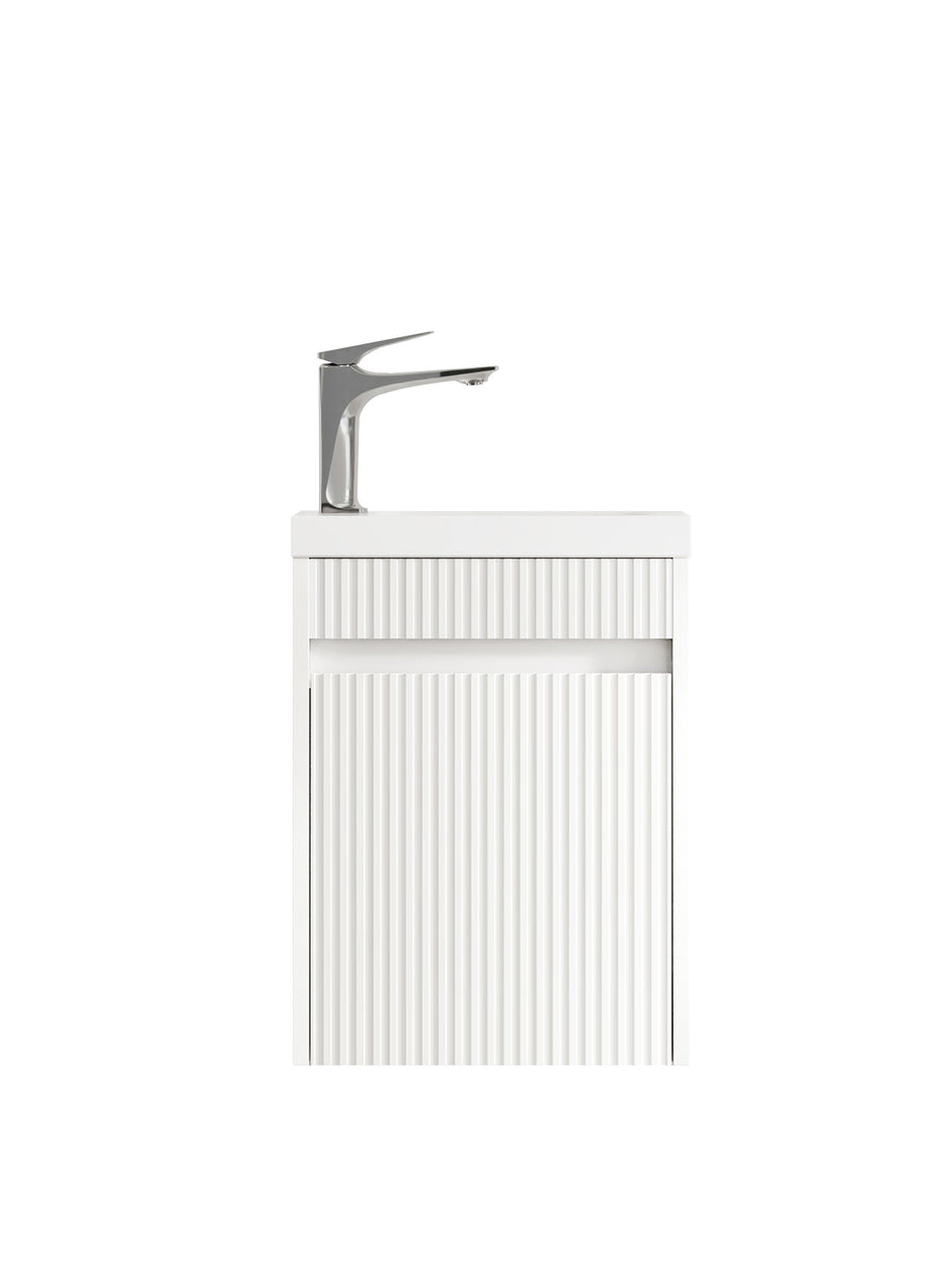 Otti Mini Ensuite Vanity 400mm Matte White Fluted Vanity (with Basin)