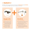 Phoeinx Vask SwitchMix Wall Basin / Bath Mixer Set (Fit-Off Kit Only)