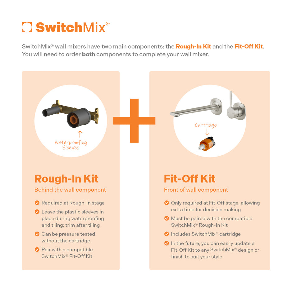 Vask SwitchMix Wall Basin / Bath Mixer Set Pin Up (Fit-Off Kit Only)