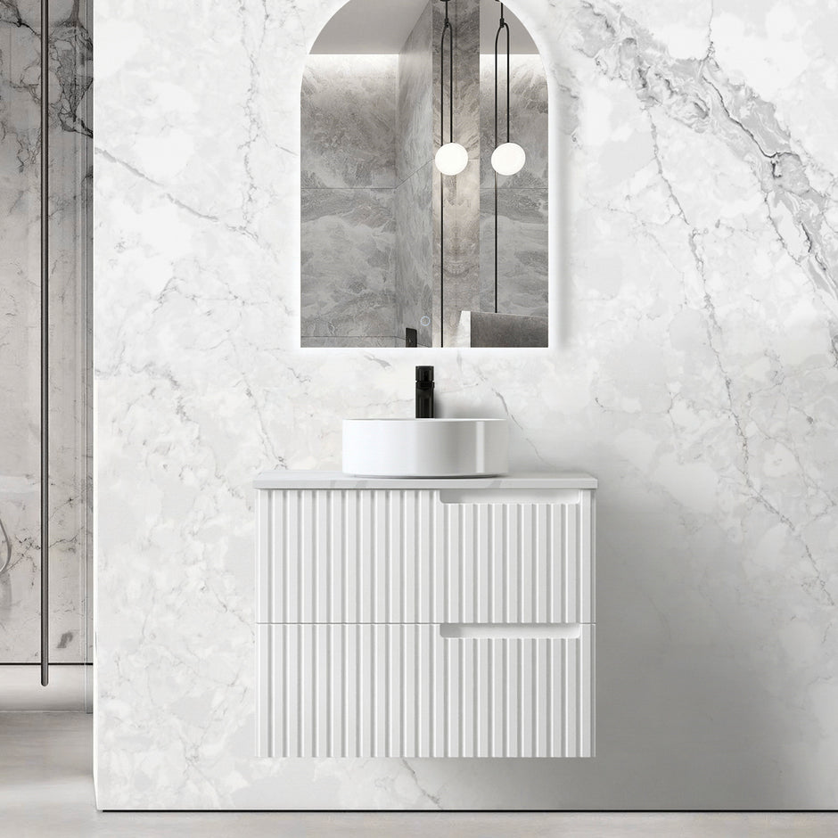 Noosa 900x450 White Shaving Cabinet
