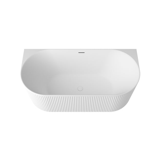 Otti Attica Havana 1500 Matte White BTW Multi-fit Fluted Bath with Overflow