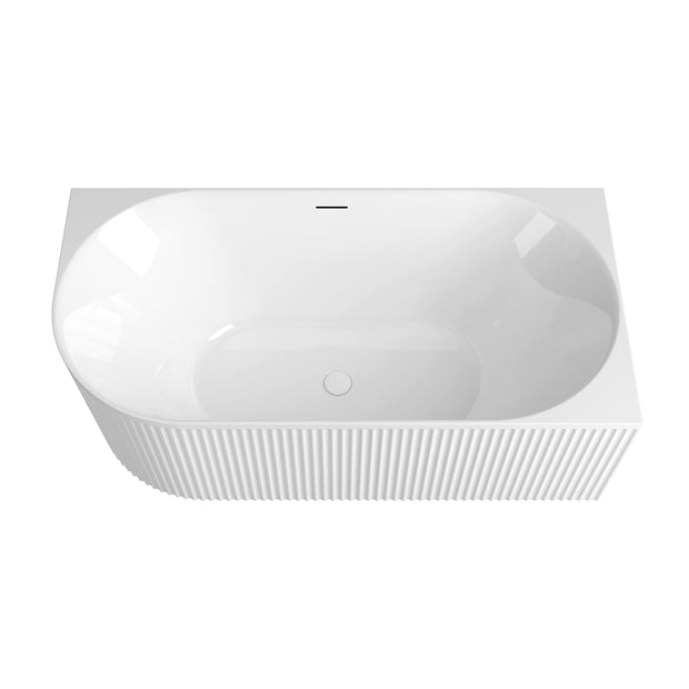 Attica Havana Right Corner 1500 Gloss White Fluted Bath with Overflow