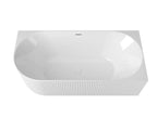 Attica Havana Right Corner 1700 Gloss White Fluted Bath with Overflow