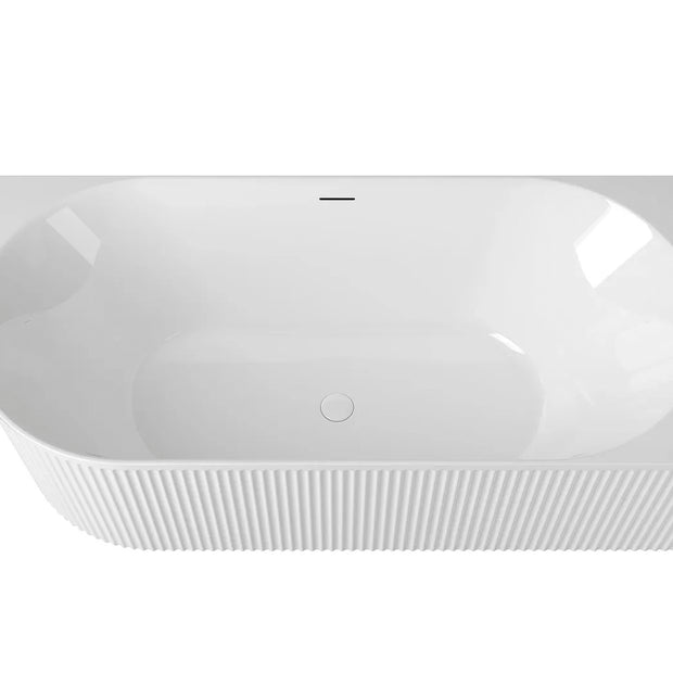 Attica Havana Right Corner 1700 Gloss White Fluted Bath with Overflow