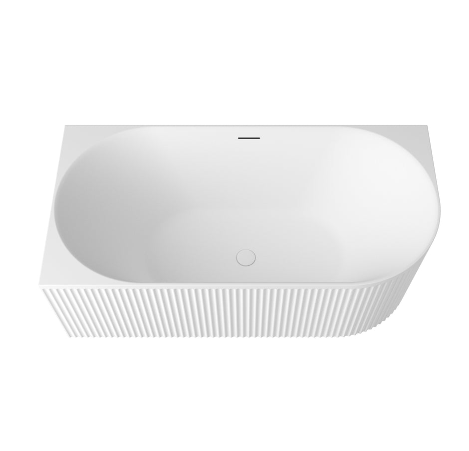 Attica Havana Left Corner 1500 Matte White Fluted Bath with Overflow