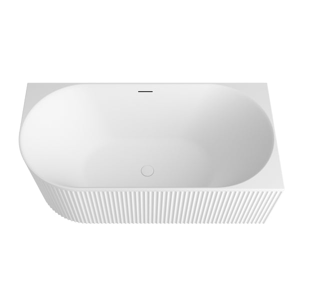 Attica Havana Right Corner 1500 Matte White Fluted Bath with Overflow