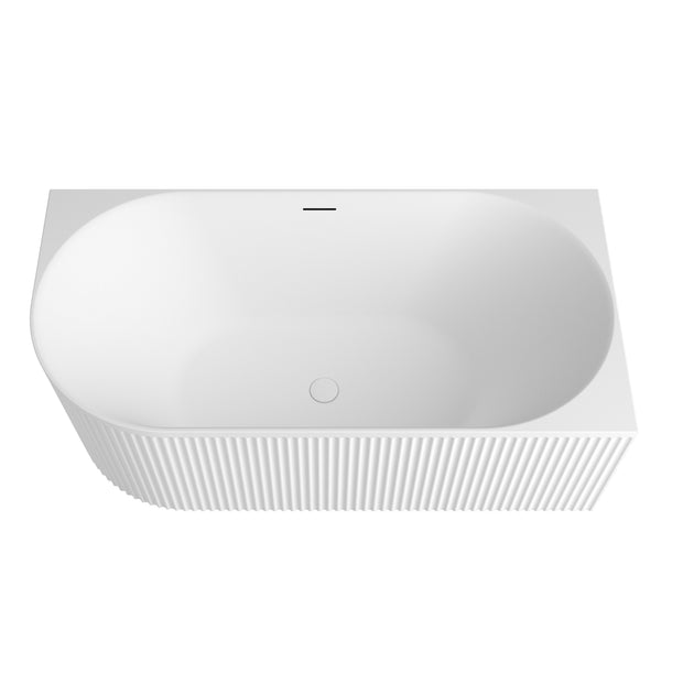 Attica Havana Right Corner 1500 Matte White Fluted Bath with Overflow