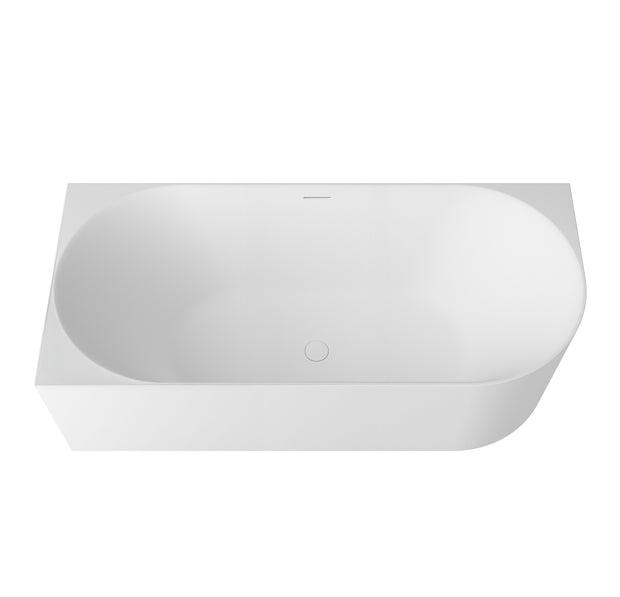 Attica Celine Left Corner 1700 Matte White Bath with Overflow